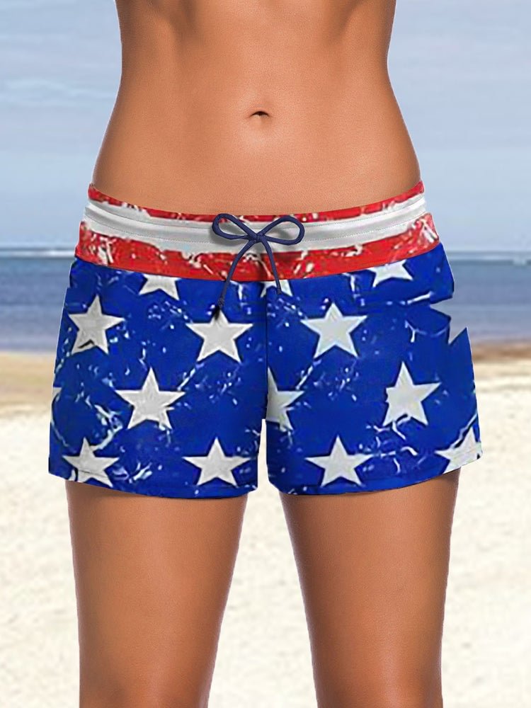 Women Solid Color Lace-up Tankini Swimwear