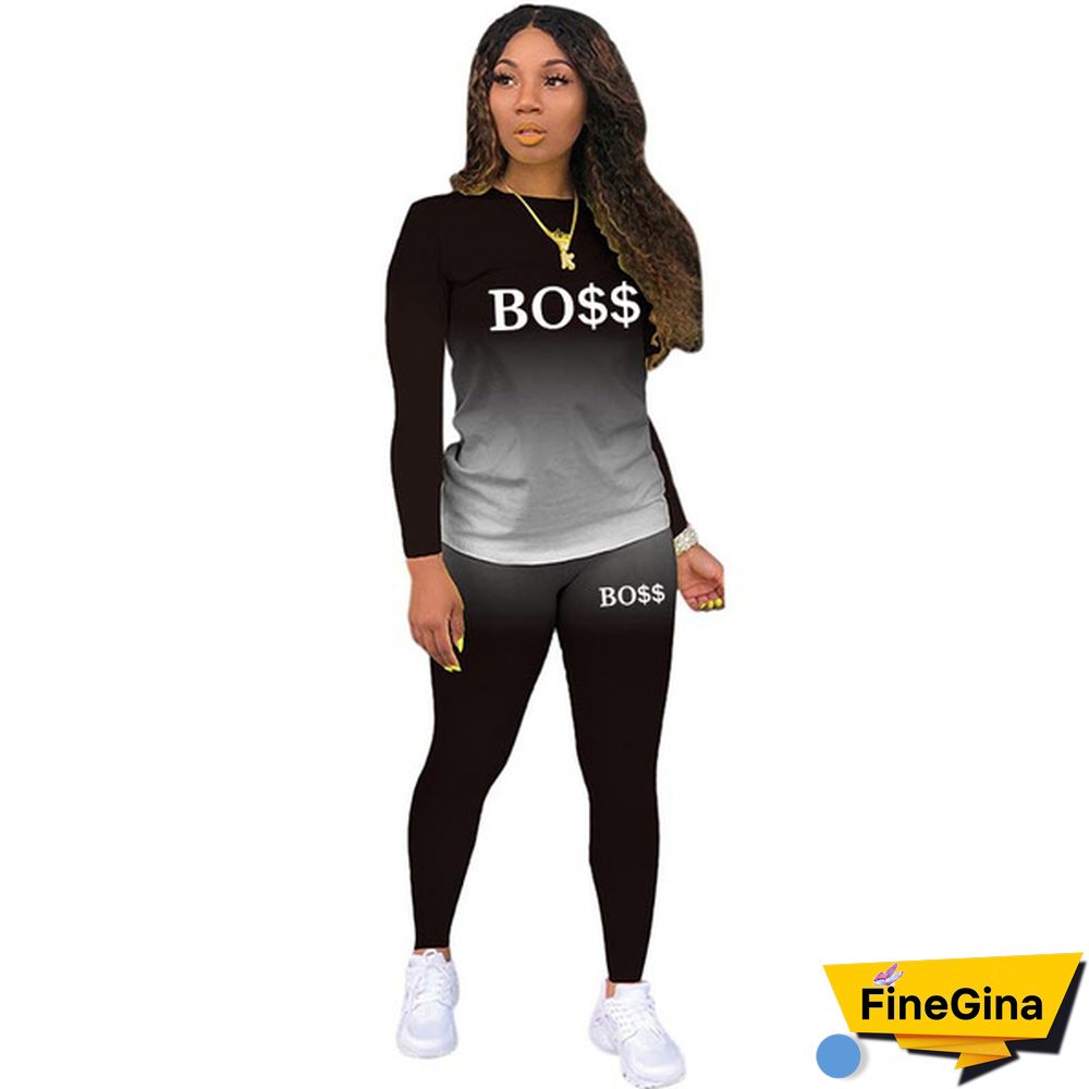 Two Piece Set Women Trackuits Sets Brand Printed Hoodie Pants Sweatshirt Sports Suit