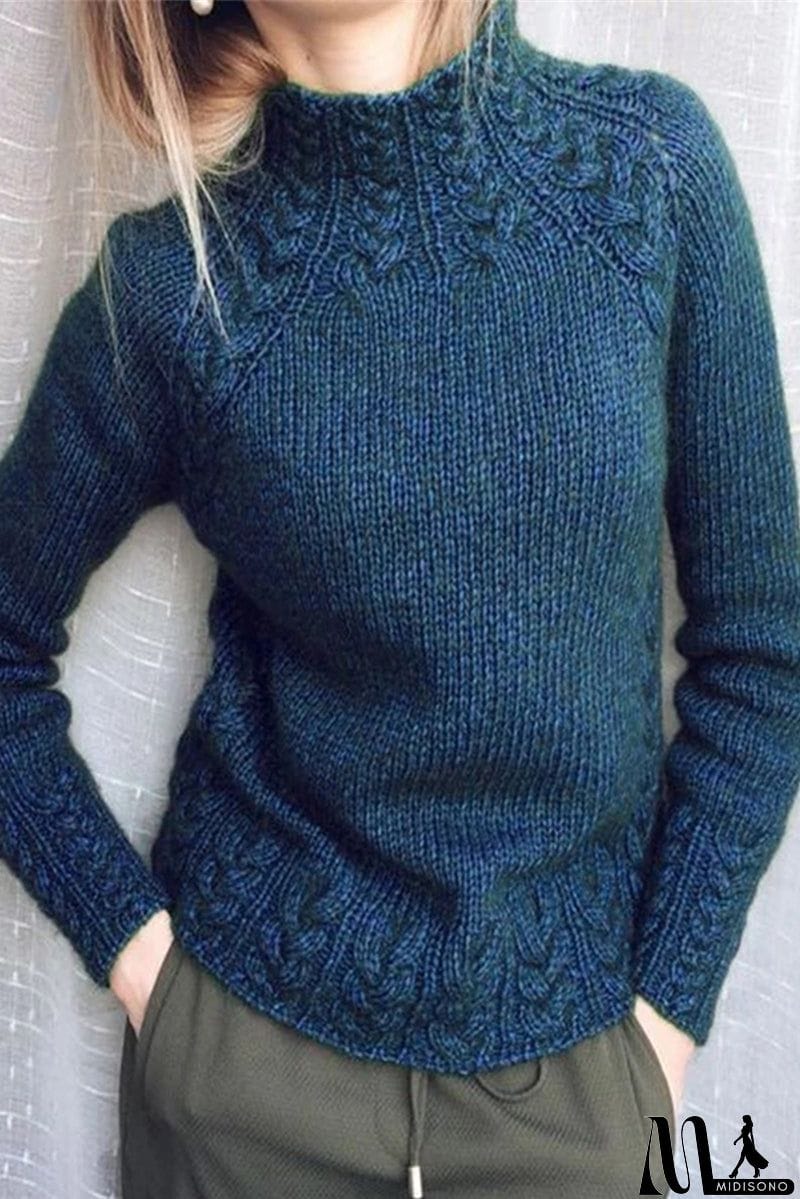 MidiSono - Casual Solid Color Half A Turtleneck Sweaters(6 Colors)