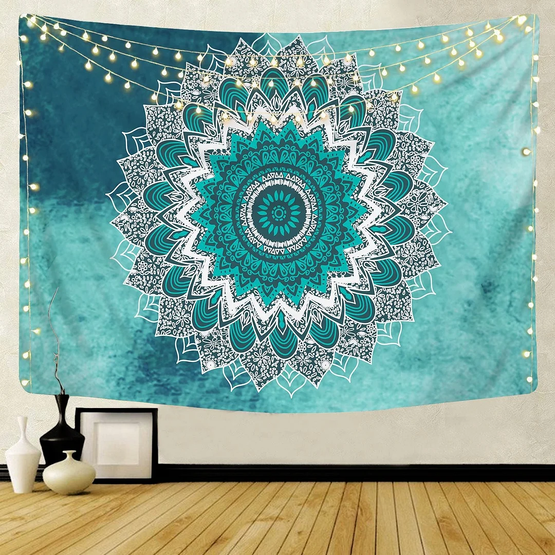 Large Mandala Pattern Indian Tapestry Wall Hanging Decoration Bohemian Beach Towel Polyester Thin Blanket Yoga Shawl Travel Mat