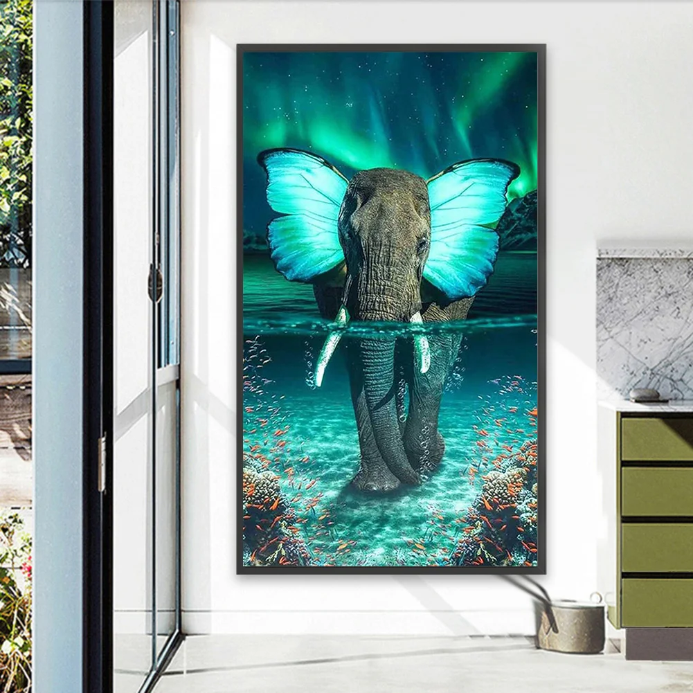 Partial AB Diamond Painting - Full Round Drill - Elephant(Canvas|45*75cm)