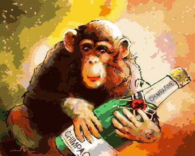 

Monkey With Beer – Paint By Numbers - 40*50CM, 501 Original