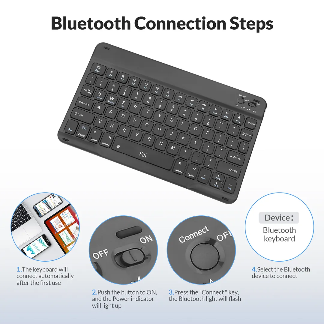 Rii RK302 Wireless Bluetooth keyboard 