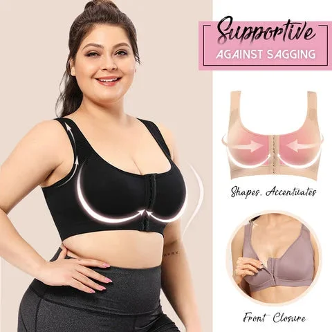 Front Closure Posture Wireless Back Support Full Coverage Bra (BUY 1 GET 2 FREE)-BEIGE+White+Black