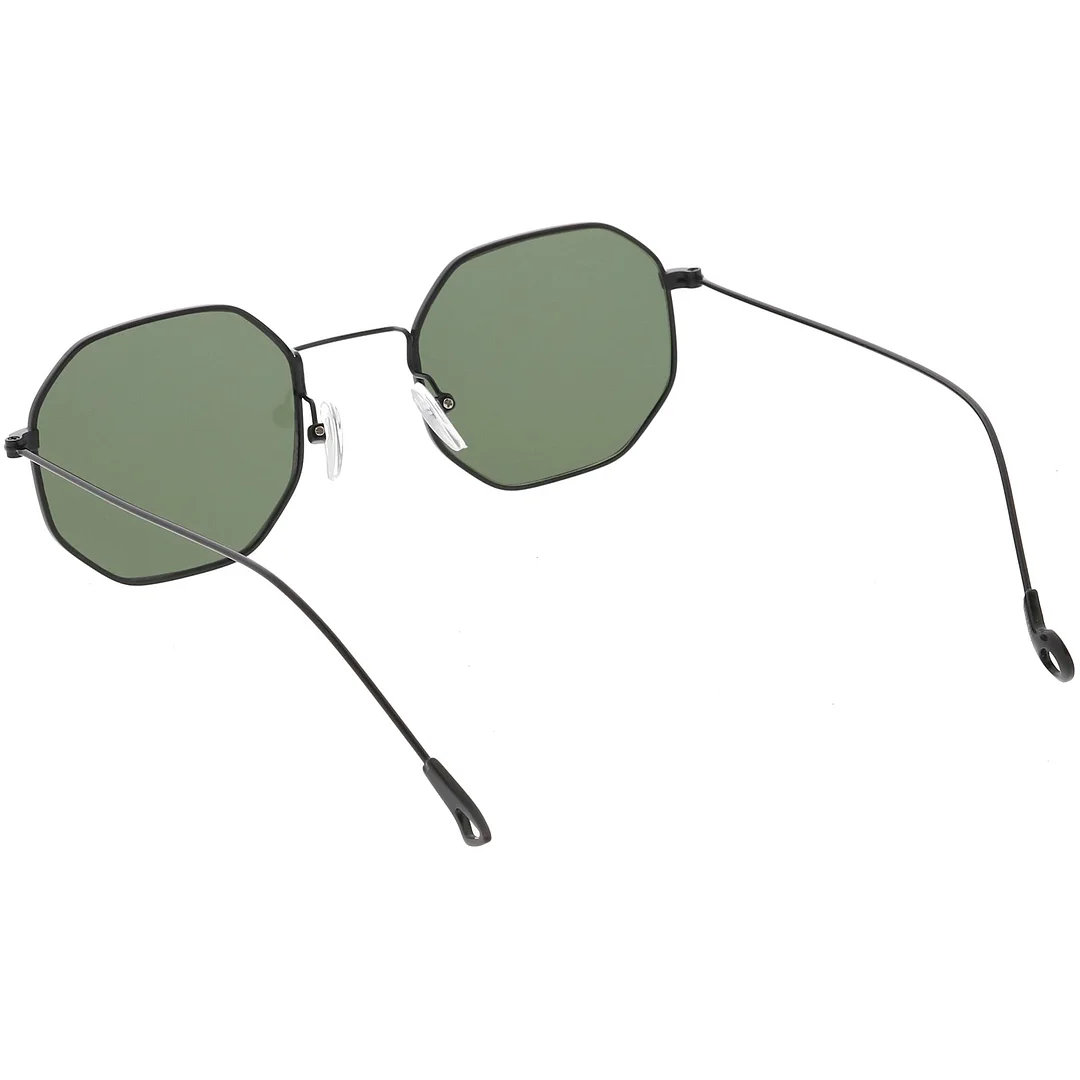 Geometric Octagon glasses Ultra Slim Metal Neutral Colored Flat Lens 49mm