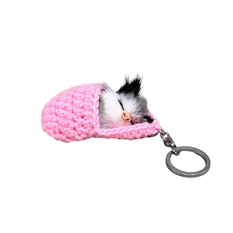 😺Cute Sleeping Kitten Keychain