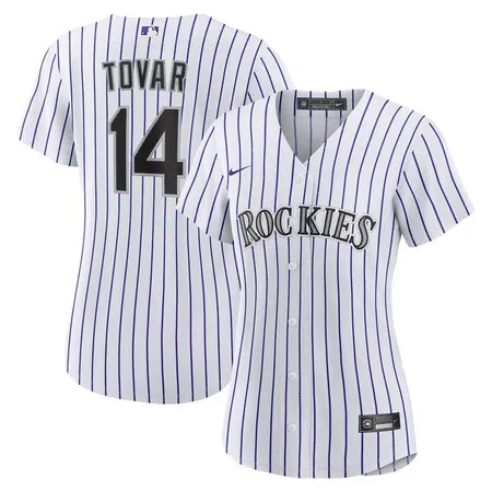 Women's Colorado Rockies #14 Ezequiel Tovar  White Home Replica Jersey