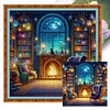 Study Room At Night-11CT Stamped Cross Stitch 45*45cm/17.72*17.72in