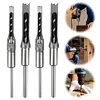 4PCS Square Hole Drill Bits 6.4/8/9.5/10/12.7mm for Precise Woodworking