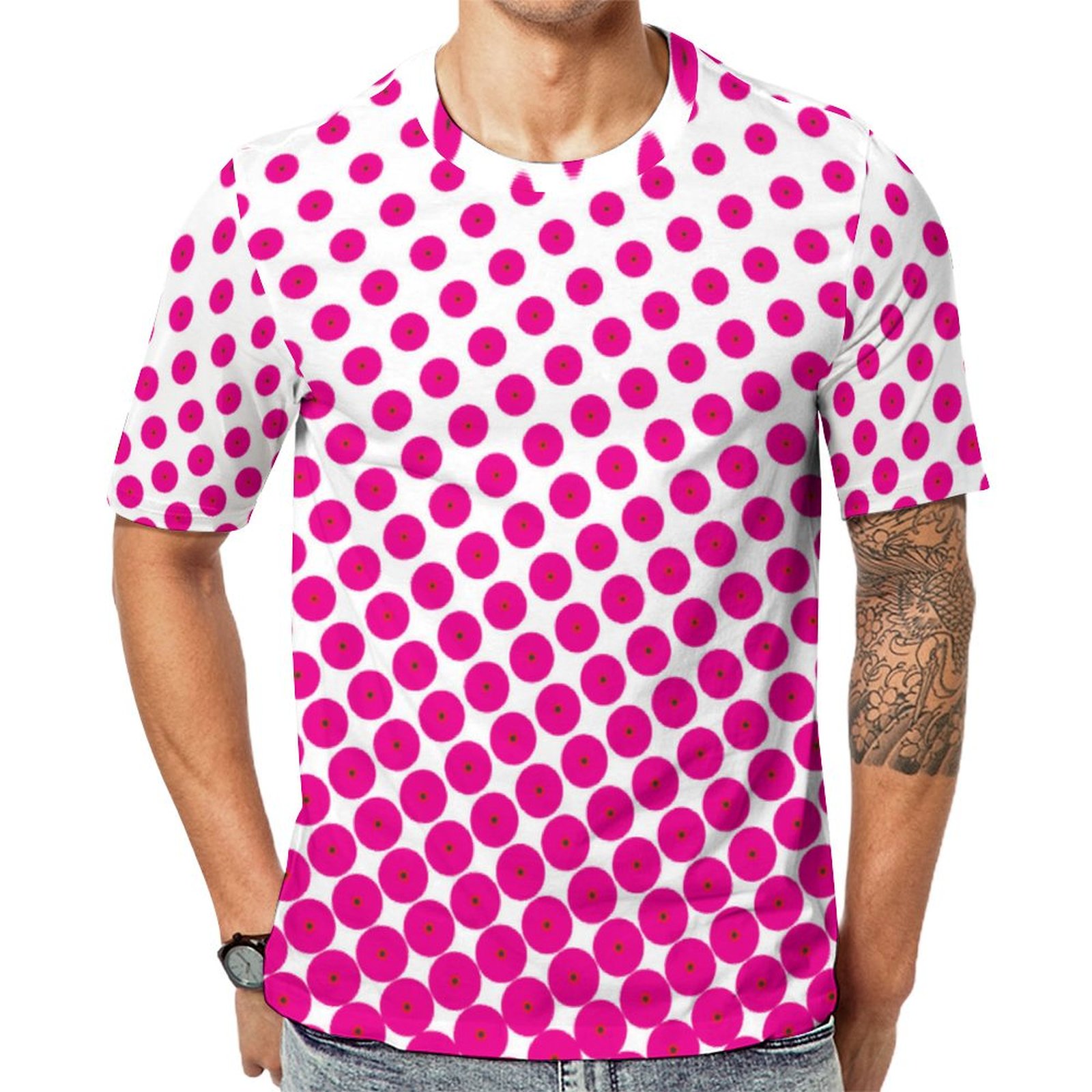 Tie Dye Halftone Pop Art Dot Short Sleeve Print Unisex Tshirt Summer Casual Tees for Men and Women Coolcoshirts