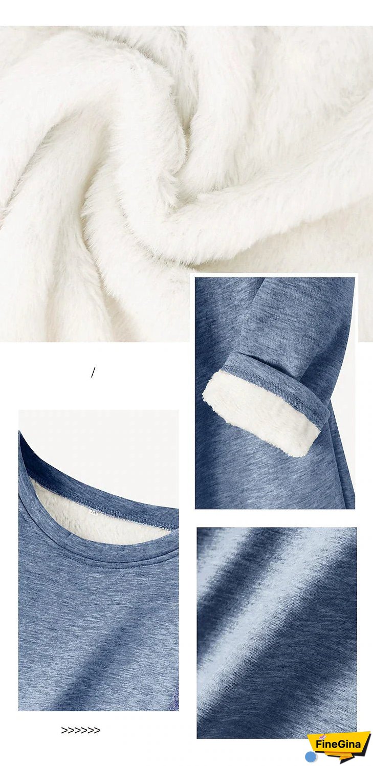 Women's Sweatshirt Pullover Sherpa Fleece Lined Letter Warm Fuzzy Print Yellow Pink Dark Pink Casual Sports Round Neck Long Sleeve Top Micro-elastic Fall & Winter