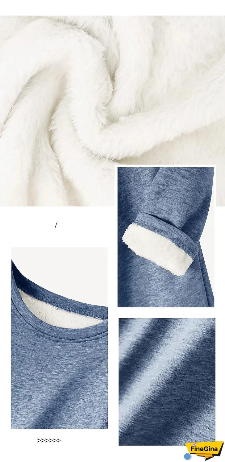 Women's Sweatshirt Pullover Sherpa Fleece Lined Letter Warm Fuzzy Print Yellow Pink Dark Pink Casual Sports Round Neck Long Sleeve Top Micro-elastic Fall & Winter