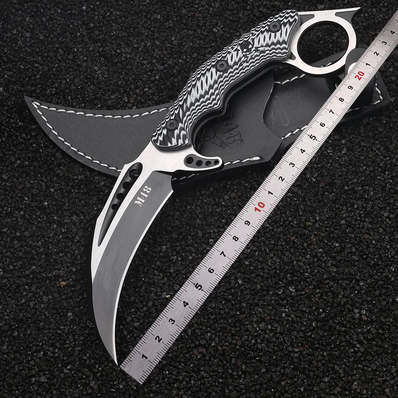 Outdoor Camping Wilderness Survival High-Hardness One-Piece Steel Sharp Edged Self-Defense Knife Mountain Climbing Multifunctional Claw