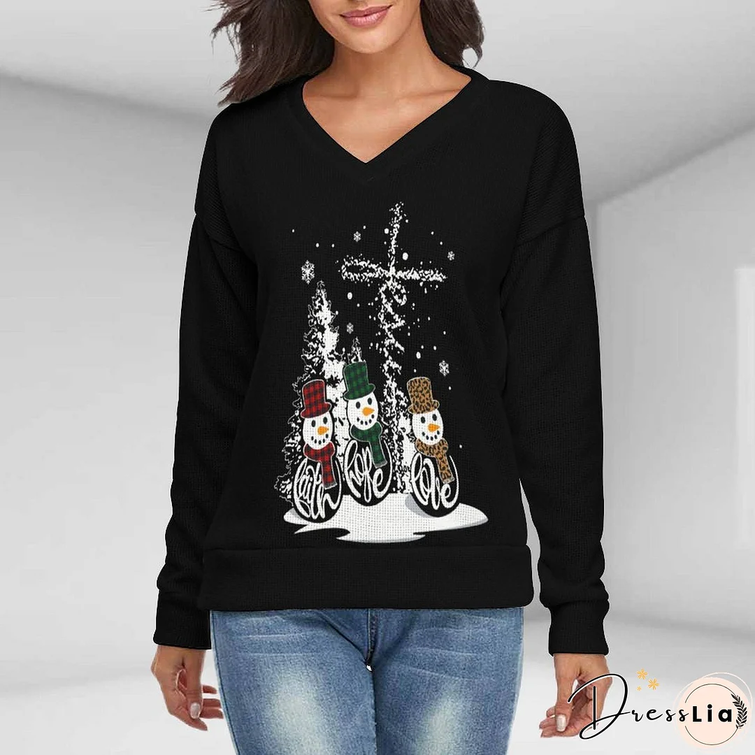 Christmas Top   Printed Holiday Long Sleeve Top