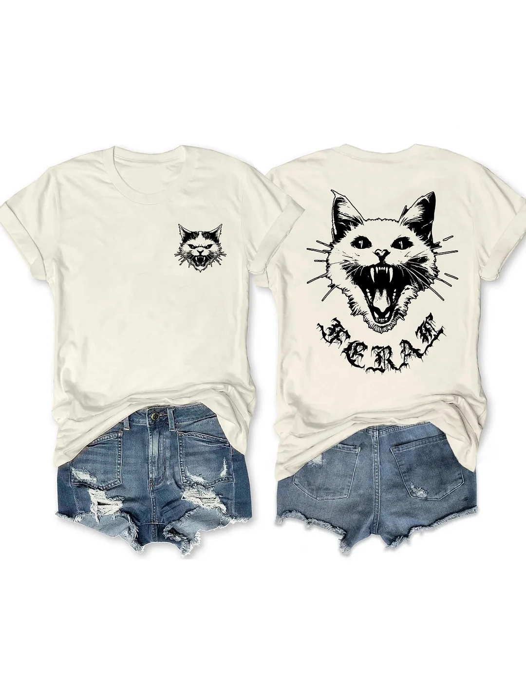 Feral Metalcore Trippy Cat T-shirt