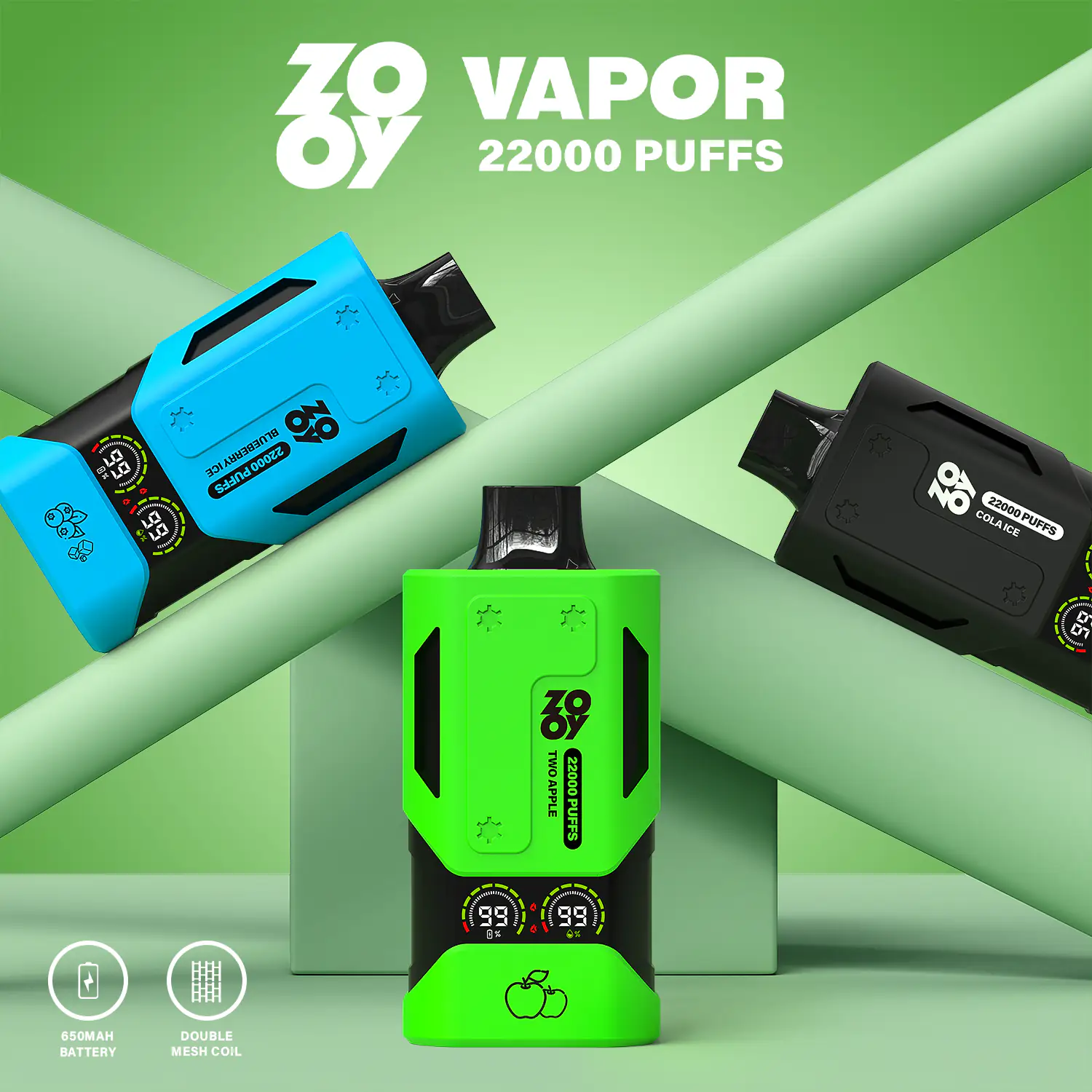 Zooy Vapor 22000: 22K Züge, Dual-Mode & LED Display  fumotvapeshop