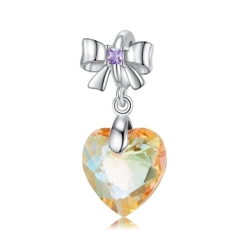 1 Piece 925 Sterling Silver Artificial Crystal Zircon Star Heart Shape Jewelry Accessories