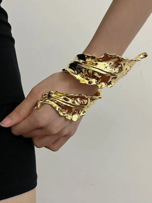 Geometric Pleated Shiny Solid Color Bracelet Accessories