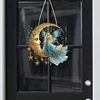 (US Local)Acrylic Moonlight Goddess Diamond Art Hanging Pendant for Garden Window Decor(C)
