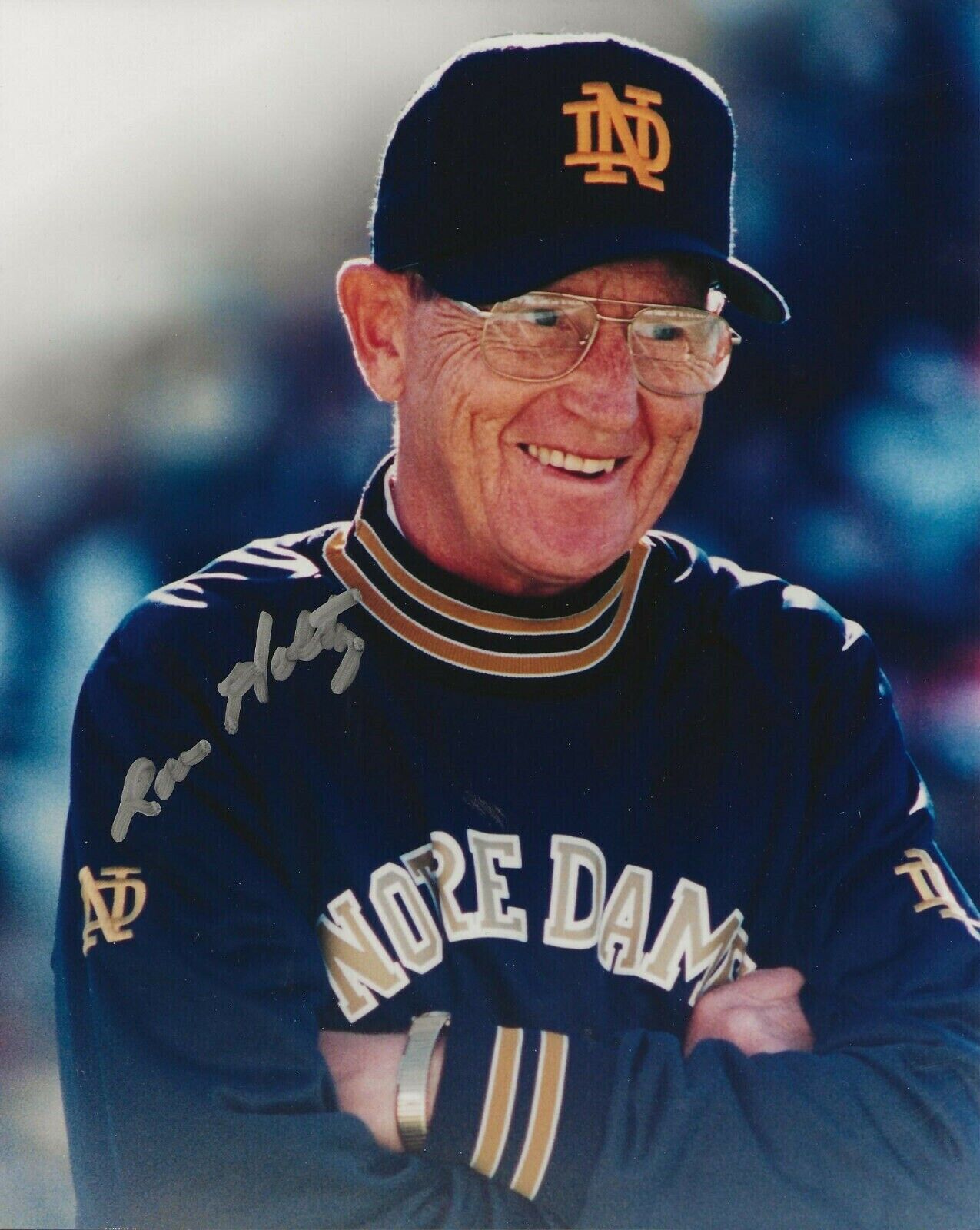 Lou Holtz Autographed Signed 8x10 Photo Poster painting ( Notre Dame Fighting Irish ) REPRINT