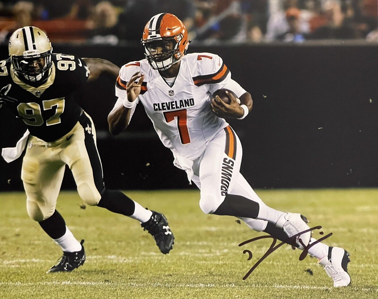 Deshone Kizer Signed Autographed Cleveland Browns 8x10 Photo Poster painting Coa First Game