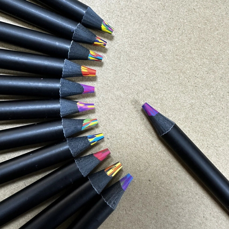 1 Piece Color Block Learning School Wood Cartoon Style Minimalist Drawing Pencil