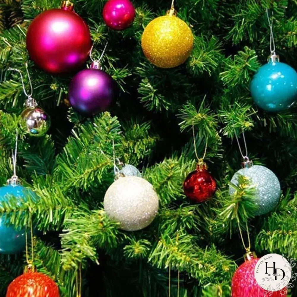 PcsSet Christmas Tree Ornaments Multi-color Ball Plastic Gift for Xmas Holiday Decoration