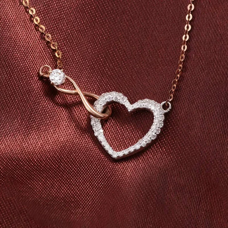 For Friend - This Friendship Circle Has No End Infinity Heart Necklace