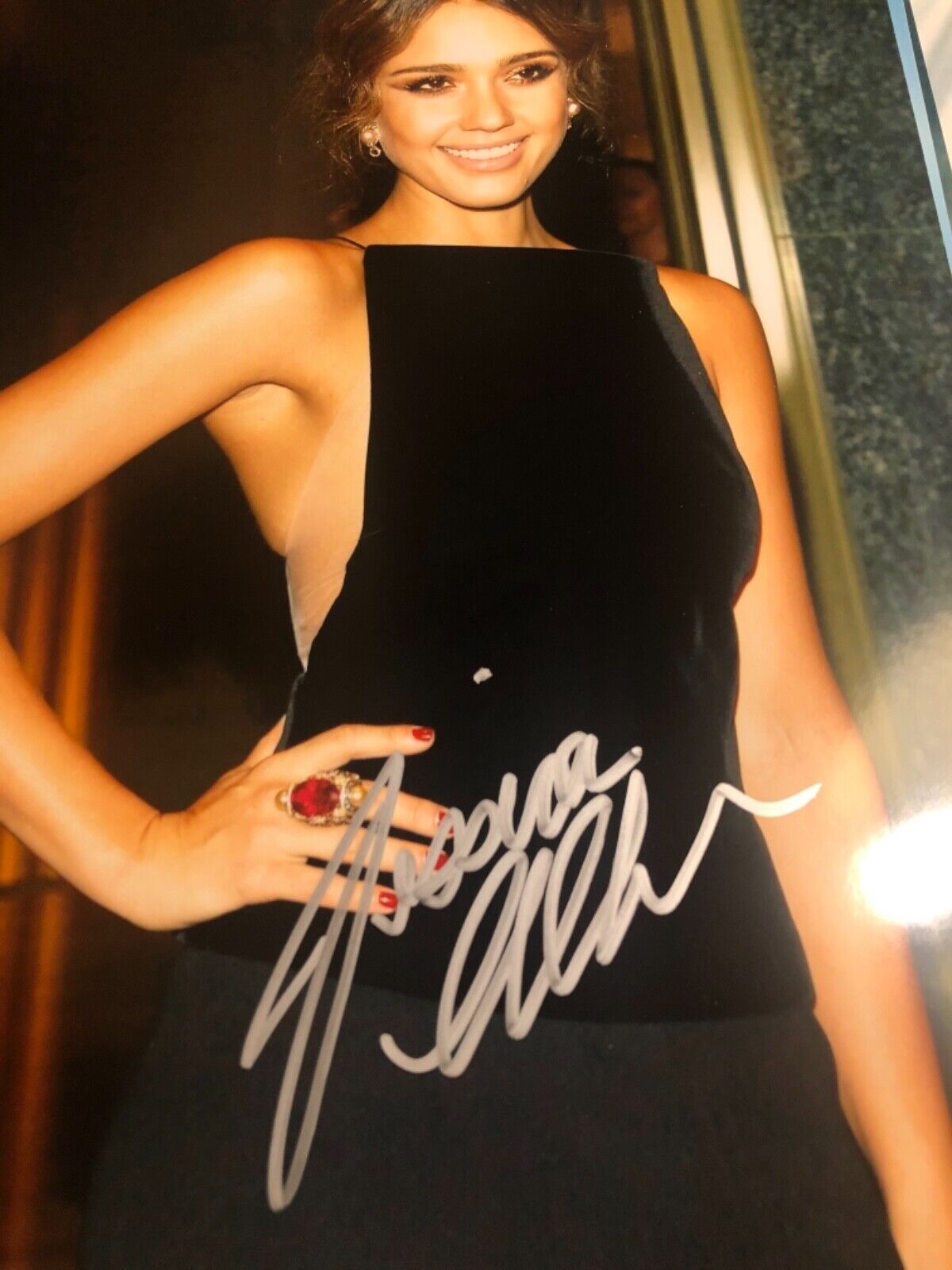 Jessica Alba Signed 8 x10 Photo Poster painting sexy picture super duper hot hott