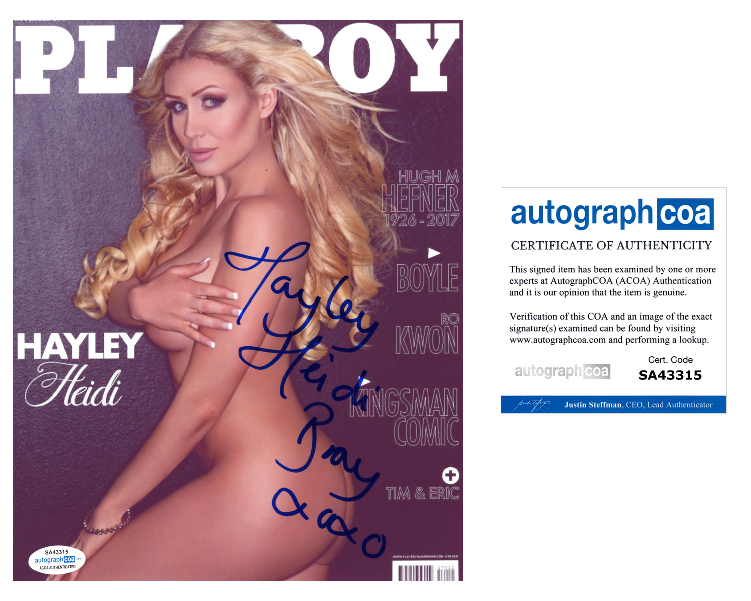 Hayley Heidi Bray Signed Autographed 8x10 Photo Poster painting Sexy Model ACOA COA