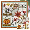 >SALE<Embroidery Cotton Thread 16CT Printed Four Seasons of Autumn Cross Stitch24x23cm