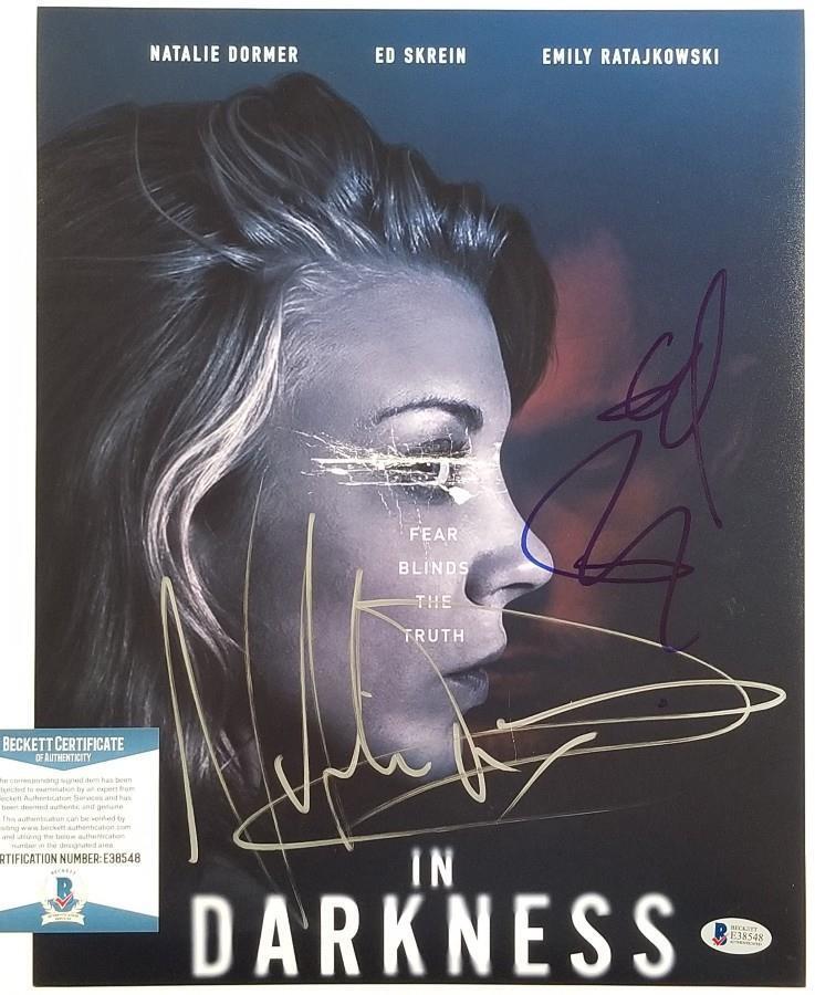 NATALIE DORMER & ED SKREIN Signed IN DARKNESS 11x14 Photo Poster painting D ~ BAS Beckett COA