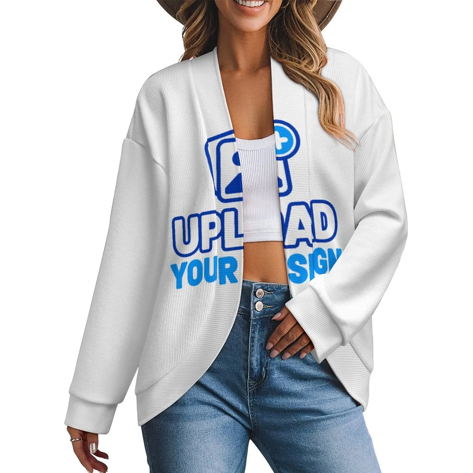 Drop-Shoulder Long-Sleeve Cardigan &ndash; personalized print product image 8