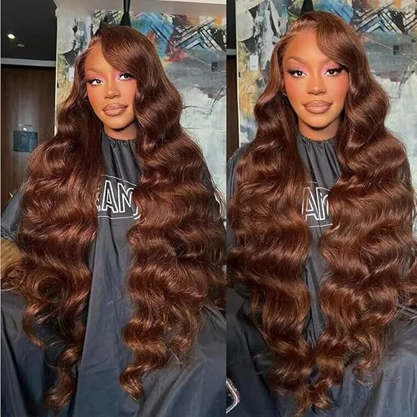 Highlight Ombre Lace Front Wig Human Hair 180% Density P4/27 Honey Blonde Lace Frontal Wigs Glueless 13x4 Body Wave Lace Front Wig Piano Color Pre Plucked With Baby Hair (P4/27, 28 Inch) 28 Inch P4/27