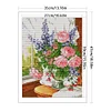 [Limited stock-Cross Stitch]Flowers On Windowsill-Full Embroidery 2 Strands 14CT Stamped Cross Stitch-35*47CM