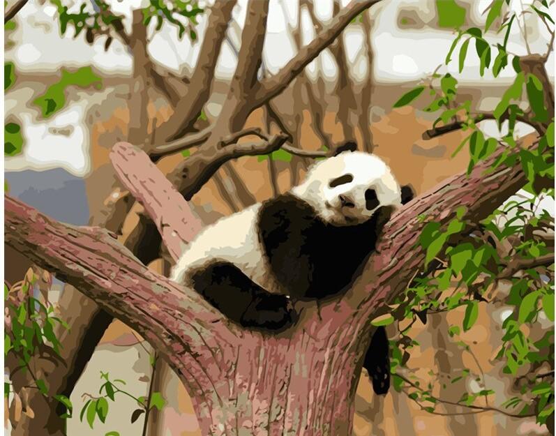 

Cozy Panda on The Trunk – Paint By Numbers - 40*50CM, 501 Original