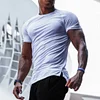 Men's Casual Solid Color Breathable Bottoming Shirt Sports Fitness Slim Thin Section Quick-drying Short-sleeved T-shirt by Inlyline