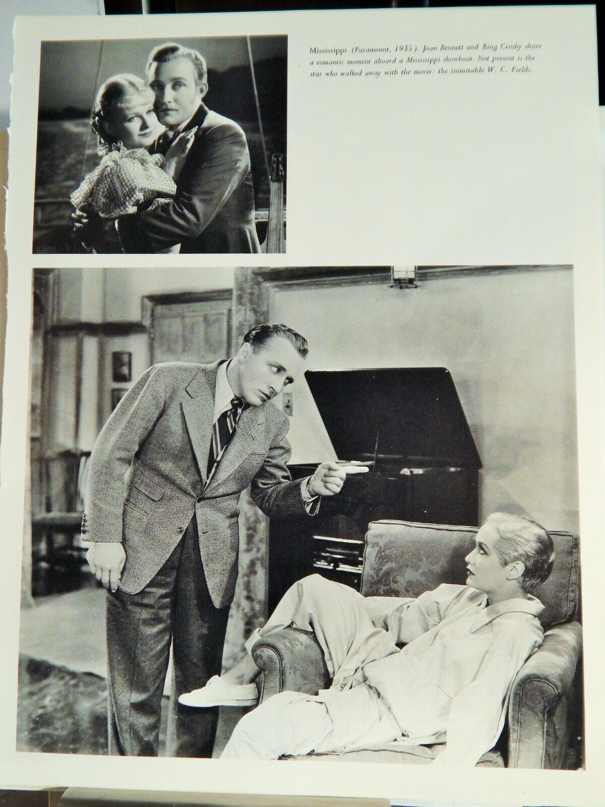 MISSISSIPPI (1935) / SHE LOVES ME NOT (1934 BING) MOVIE Photo Poster painting (1985 reprint)