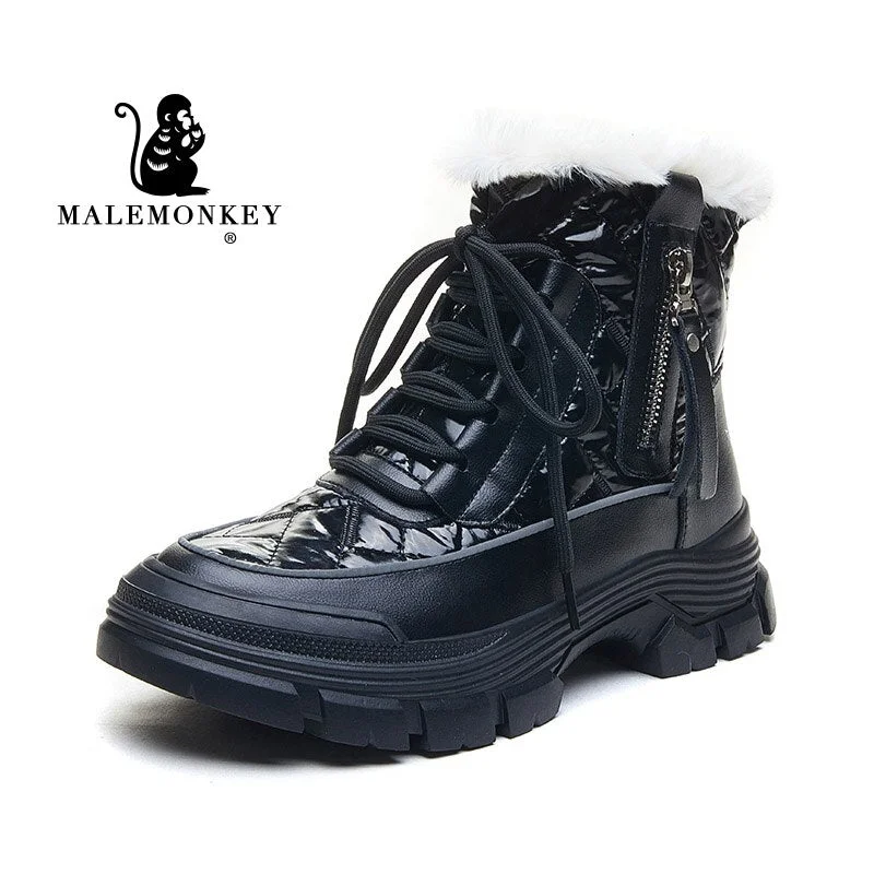 Platform Cotton Boots Women Winter 2021 Fashion Warm Snow Boots  High Quality Comfortable Boots Non Slip Female Shoes Botas Muje