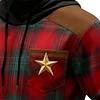 3D Print Men's Stitching Christmas Plaid Warm Hoodie
