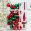 34PCS Colorful Christmas Tree Hanging Decors Set