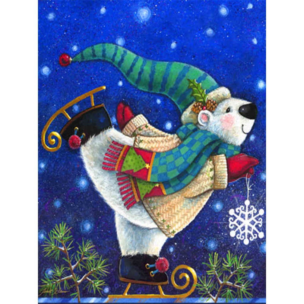 

Skating Bear - Round Drill Diamond Painting - 30*40CM, 501 Original