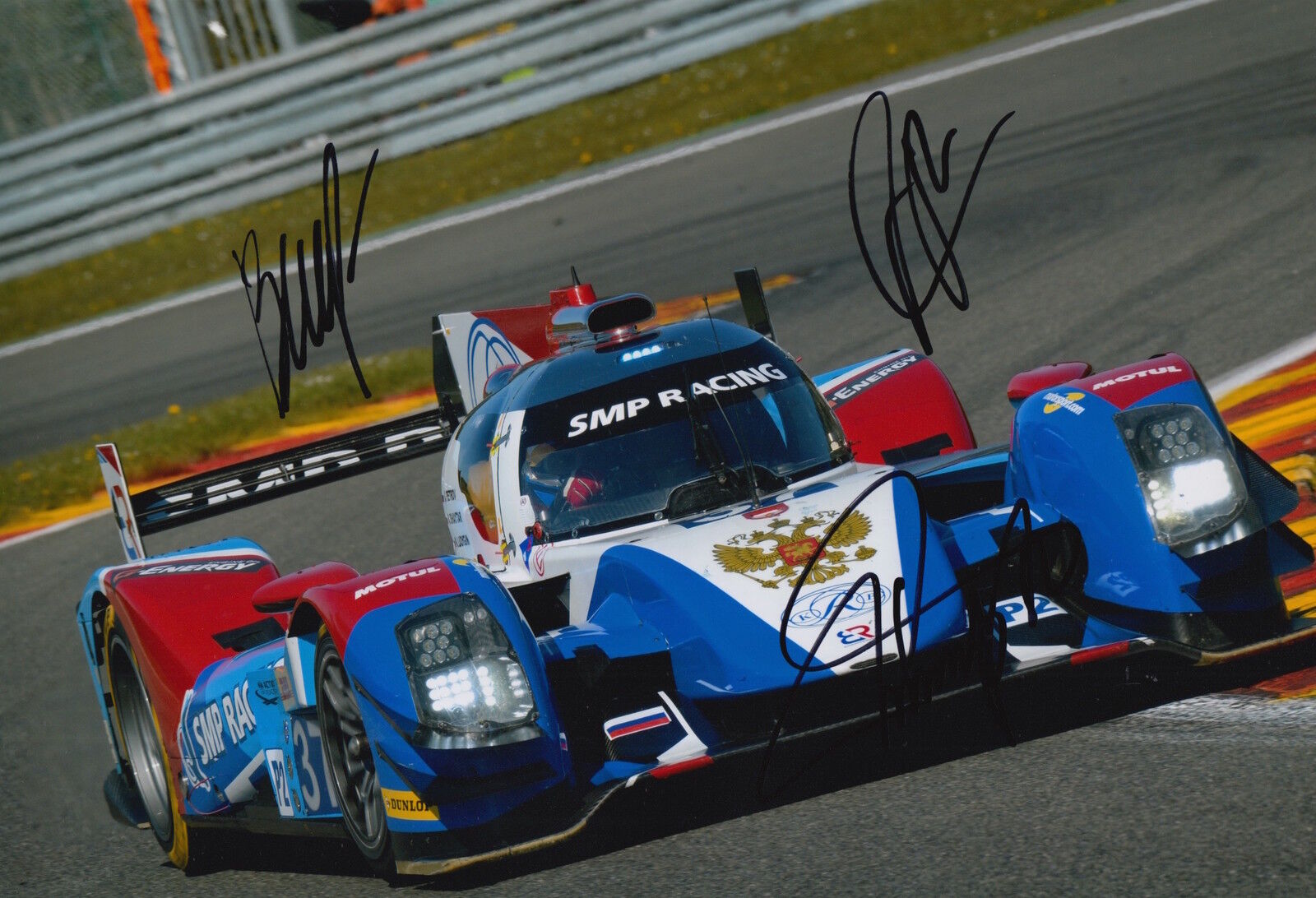 Petrov, Shaitar, Ladygin Hand Signed SMP Racing 12x8 Photo Poster painting Le Mans 2016 4.