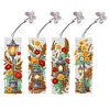 4Pcs Special Shape Flower Lights Diamond Painting Bookmark Art Projects