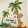 Cartoon Monkey Books Tree Wall Sticker Kids Room Decor