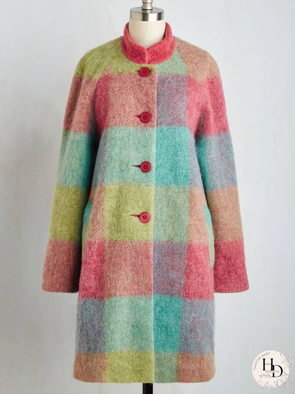 Women's Retro Casual Woolen Cloth Printed Jacket