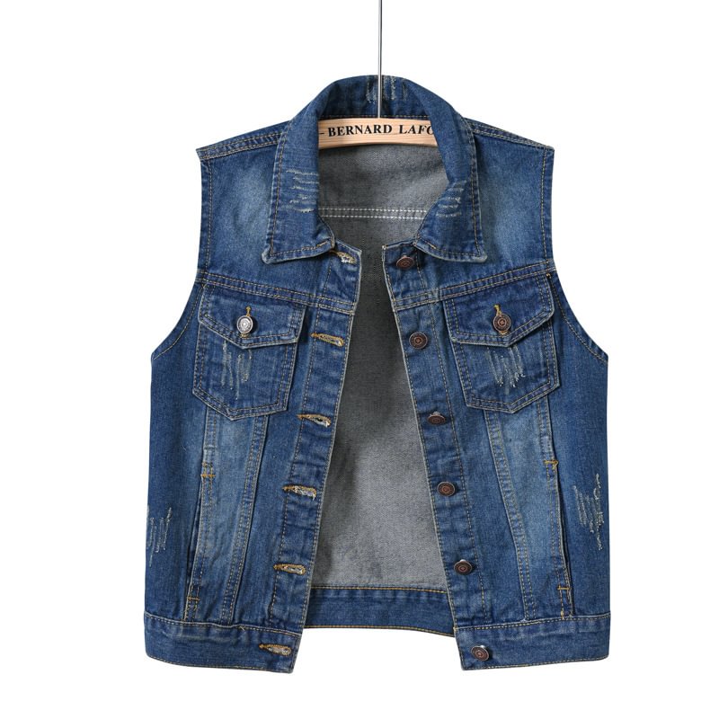 Denim Vest Women's -style Korean Style Fashion Outwear
