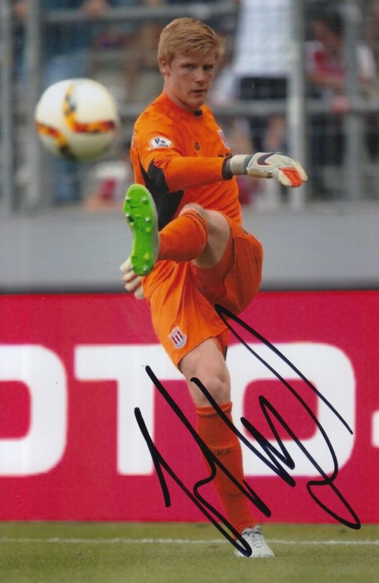 STOKE CITY HAND SIGNED JAKOB HAUGAARD 6X4 Photo Poster painting 1.