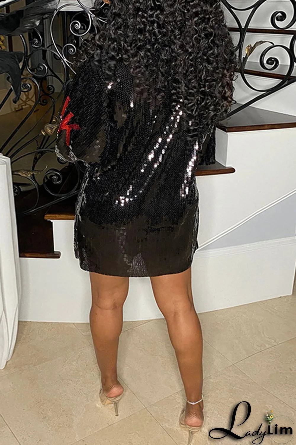 Stripe Fashion Casual Patchwork Sequins O Neck A Line Dresses