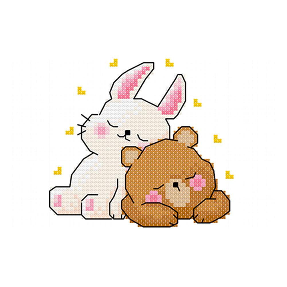 

Sleeping Animals - 11CT Stamped Cross Stitch - 25*20CM, 501 Original